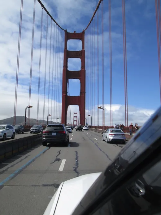 Driving under the Golden Gate Bridge in my R1T
