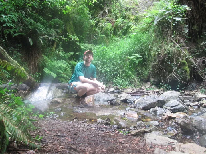 Spencer at a Creek