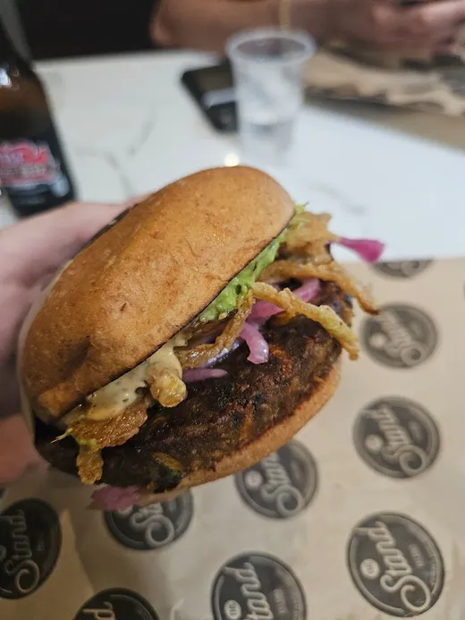 Vegan burger from the stand